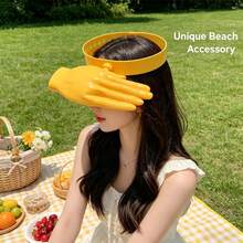 1pc Interesting Palm Sunshine Hat With DIY Manicure Function, Novel Hand-Shaped Sun Hat, Adjustable Strap, Reusable Model Hand, Fun Party And Beach Accessory - Multicolor - View 12