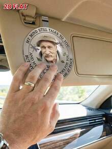 Catygift Custom 2D Flat Memorial Car Visor Clip, Personalized Engraved Memorial Item, Gift For Loved One, Customizable Photo Name Year Background - As Shown - View 11