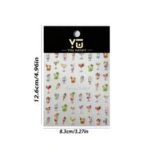 1pc Cute Summer Ice Cream Pattern Nail Art Sticker, Nail Art Accessories - Multicolor - View 11