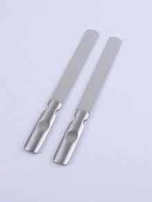 Bộ 2 dũa móng tay hai mặt bằng thép không gỉ, dụng cụ làm móng để tạo hình móng, màu bạc. - Nhiều màu - Xem 7