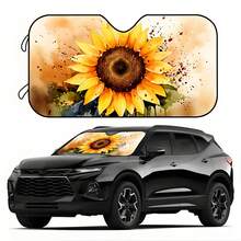 1 peça de protetor solar dobrável para para-brisa de carro com estampa de borboleta roxa, isolamento térmico para o verão, proteção UV, resfriamento interno, compatível com a maioria dos veículos. - Guarda-sol - Ver 13