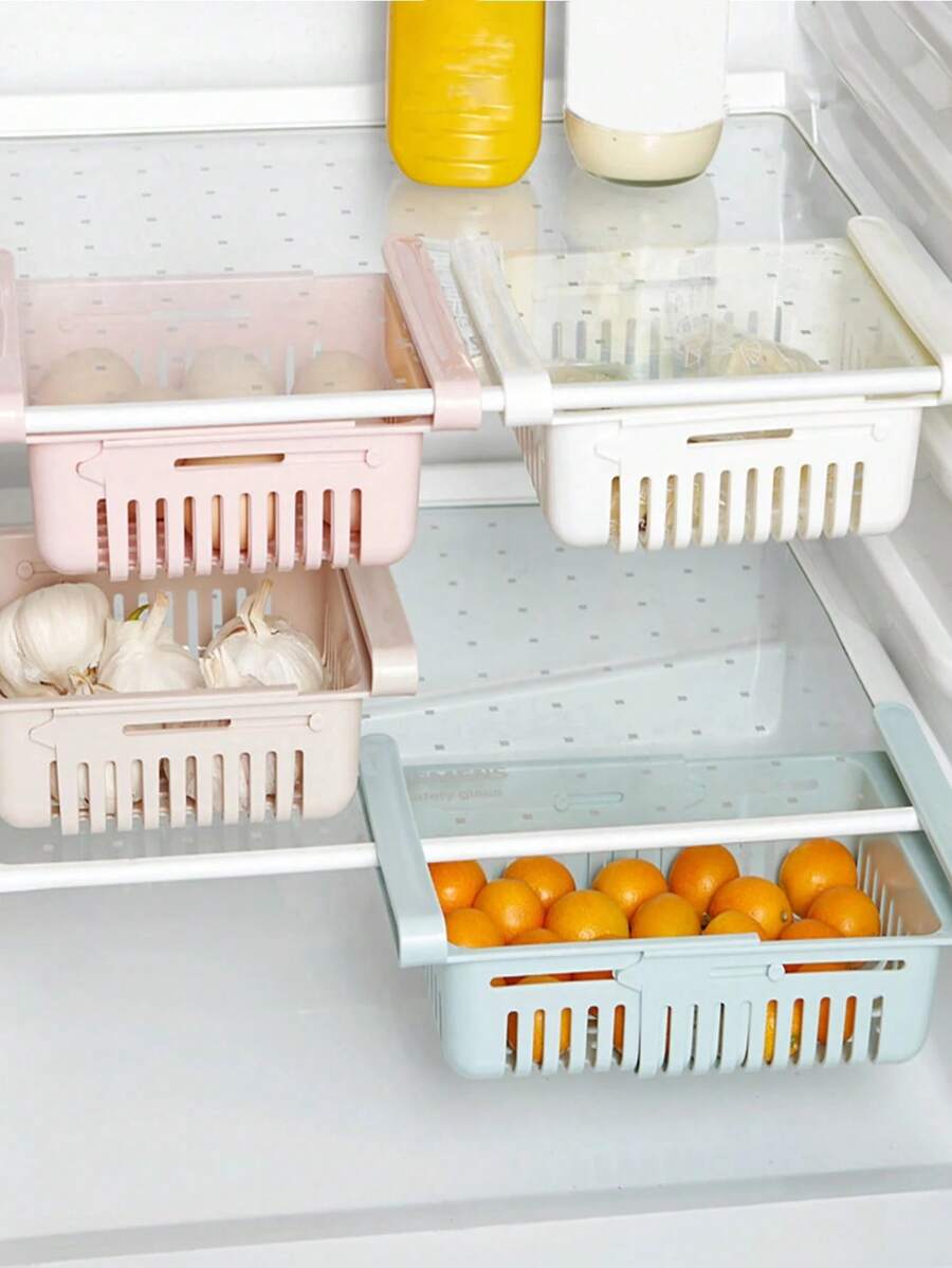 1pc/2pcs Expandable Refrigerator Storage Basket, Refrigerator Storage Box