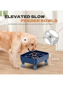 Slow Feeder Dog Bowl 2-In-1 Raised Anti-Choking Maze Puzzle, 2-6 Cups Pet Food For Small & Medium Breeds, Interactive Slow Eating Feeder To Reduce Boredom - 6 杯 - 查看 4