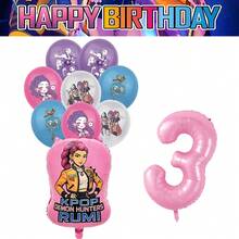 Globos decorativos con números para fiesta de cumpleaños de niña, fiesta de bautizo de bebé, suministros, regalos y juguetes - Juego de globos - Ver 13