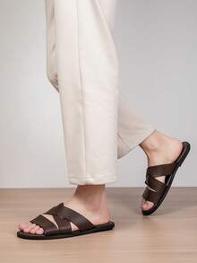 2026 Beach Party Slippers For Men, New Summer Casual Strap Soft Bottom Slippers, Fashion - Brown - View 6