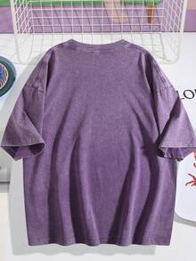 Disney Oversize Round Neck Washed T-Shirt With Disney Ariel Print, Disneyland, Disney Animal Kingdom, Disney Family Vacation Trip, Summer Outfits For Women, Vacation Outfits Women, Dresses,, Dresses For Women, Summer Clothes, Summer Tops, Capris For Women, Rompers For Women, Jeans For Women, Jorts, Graphic Tees Women, Tank Tops Women, Dresses For Women Summer, Summer Tops, Summer Clothes, Summer, Swimsuits For Woman, Bathing Suits For Women, Bikinis, White Tank Top, Women Sweatshirts & Hoodies, Cord Sets For Women, Trajes Elegantes De Mujer, Conjuntos De Dos Piezas Para Mujer, Skirt Two Piece Set, Conjuntos De Mujer, Blusas, Trajes De Mujer Casual, Free Shipping, Co Ords Sets Women, Faldas - Purple - View 2