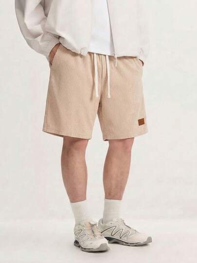 Men's Summer Breathable Soft Waffle Shorts, Elastic Waist Drawstring Loose Straight 5-Inch Inseam Shorts, Versatile For Running, Fitness, Home Wear