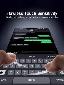 2pcs 17 Pro Max Privacy Tempered Glass Screen Protector, Ultra Clear Transparency, Silk Printed Black Edge, Anti-Glare Eye Protection, Bubble-Free Easy Installation, Compatible With Phone Cases, High Hardness Glass Anti-Peeping, Full Screen Privacy Protection, Suitable For 18Promax/18Pro/18/17 Pro/17/16 Pro Max/16 Pro/16 Plus/16/15/14/13/12/11, Practical Phone Accessory - Black - View 8
