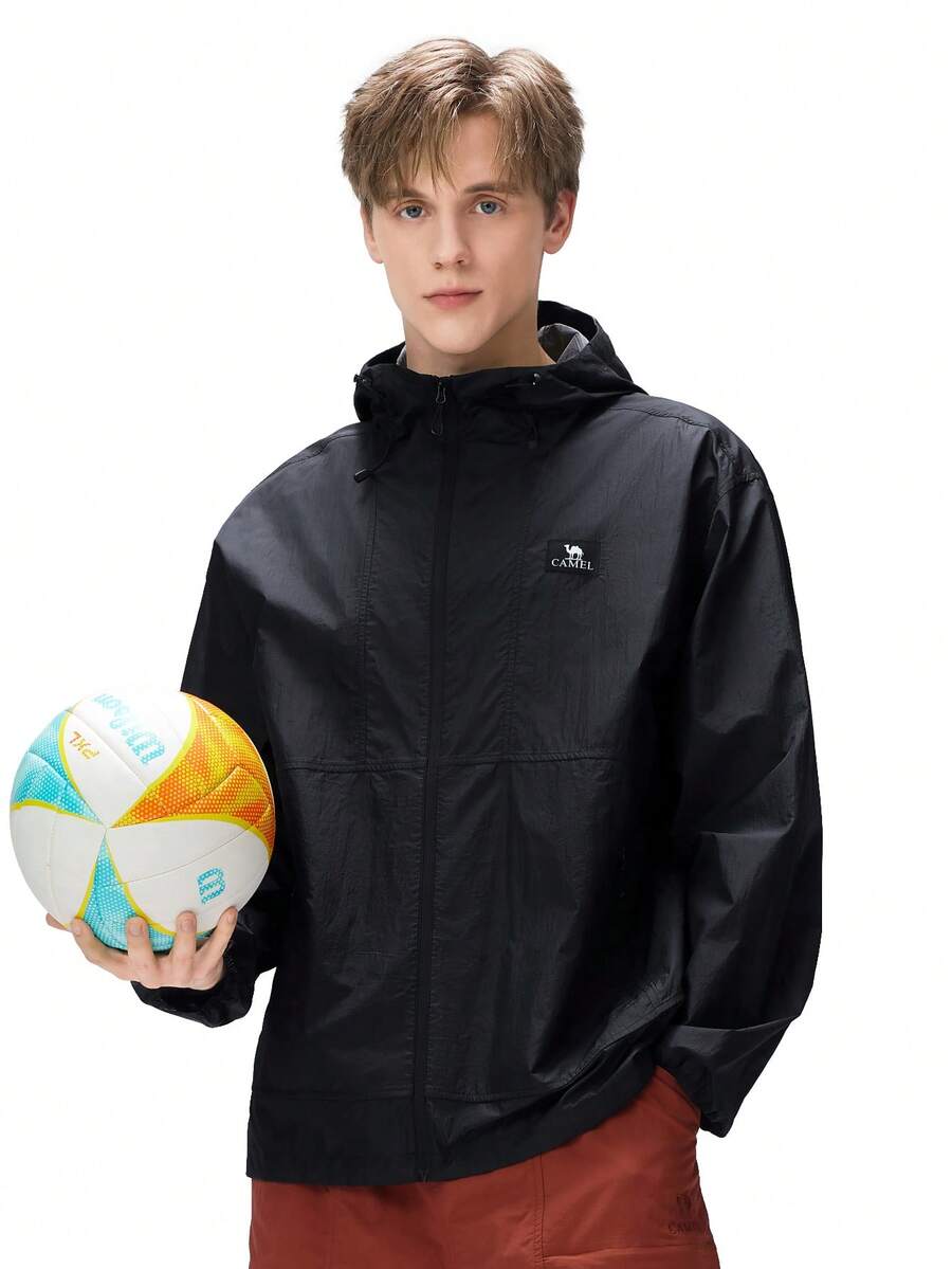 CAMEL CROWN Men's Sun Protection Jacket, Spring And Summer Cold White Skin Outdoor Original Yarn Sun Protection Jacket, Women's Waist-Cinching Slim-Fit Wet-State Cycling Sun Protection Jacket, Sports Jacket - Phantom Black - View 1