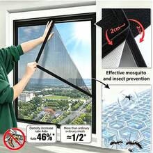 Summer Home Use Minimalist Design Black Mesh Window Screens, Curtains/Mosquito Nets, Mesh Screens, Netting For Insect Protection. Available In Various Sizes, 2 Cm Self-Adhesive Tape, Perfect For Gifts, Birthdays, And Graduations. - Screen Windows - View 52