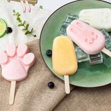 Cute Rabbit Popsicle Mold, Silicone Rabbit Ice Pop Mold, DIY Ice Lolly Mold With 50pcs Reusable Sticks, Summer Ice Cream Making Tool - Multicolor - View 4