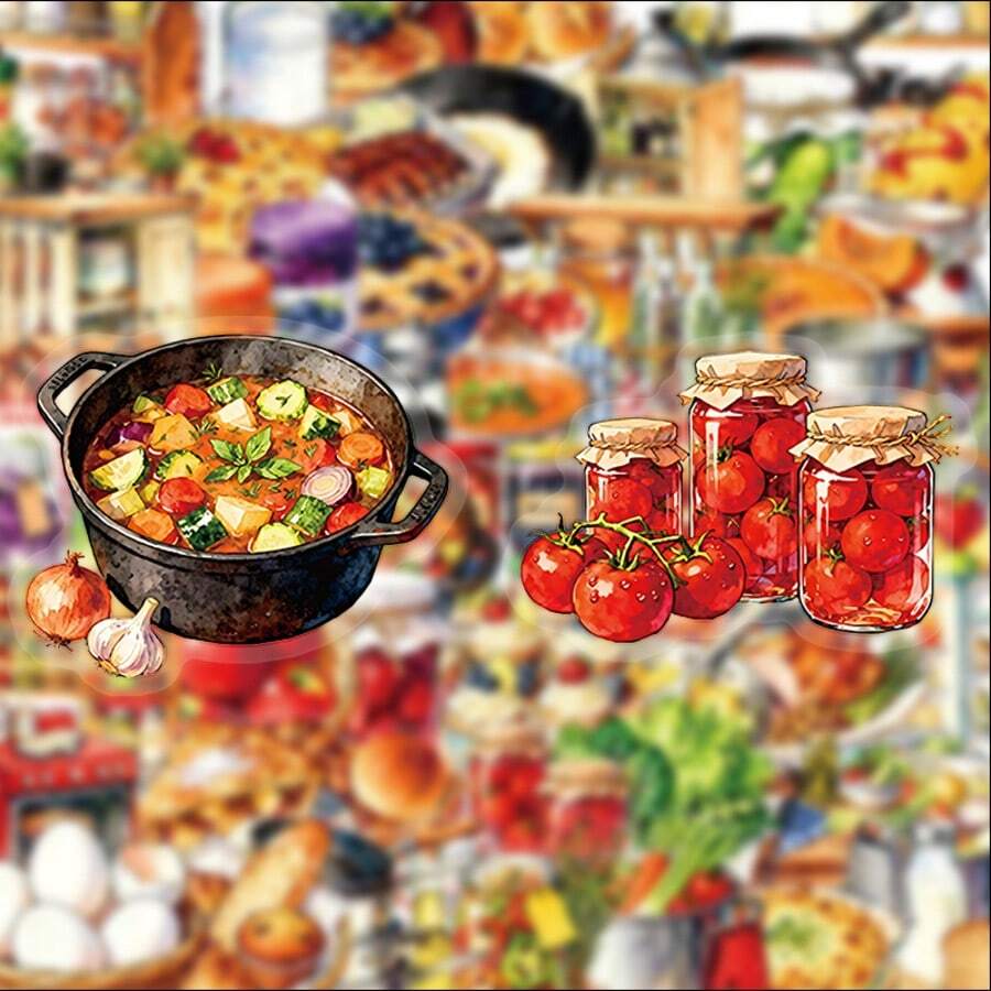 56张厨房和食物涂鸦贴纸,适用于装饰日记本、笔记本、笔记本电脑、汽车保险杠、滑板、水瓶、电脑、手机等。 - A - 查看 1