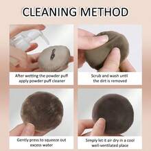 NOVO 1pc Ultra Soft Velvet Makeup Sponge, Washable Round Fingertip Powder Puff Suitable For Facial Cleansing, Powder Application, Bath Powder, Body Powder - Multicolor - View 7