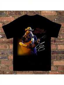 Chris Stapleton 22nd Anniversary Collector's T-Shirt - Officially Signed And Guitar-Themed Tee, Available In All Sizes. Comfortable Casual Crew Neck T-Shirt, A Great All-Season Country Music Gift, Perfect For Concerts, And Featuring A Printed Design. A Short-Sleeved Tee Suitable For Home, Everyday Wear, Parties, And Travel, Ideal As A Gift For Friends Or Family. - 黑色 - 查看 6