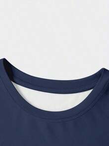 Camiseta blanca de mujer con bloques de color y estampado de puntos en forma de corazón, perfecta para el verano, camiseta de moda, camiseta con estilo, regalo para hermanos, regalo para hermanas, regalo para mamá, regalo del Día de la Madre, top casual pero de moda - azul real - Ver 3