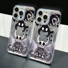 Funda para teléfono: Carcasa con personaje del juego clásico Hollow, compatible con 17, 16, 16e, 15, 14, 13, 12, 11, Pro, X, XR, XSMAX, 8, Plus, cubierta dura con textura de plumas - Colores mezclados - Ver 3