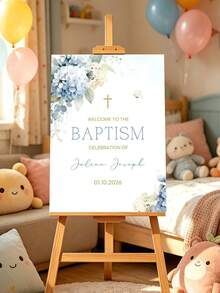 1 buah Papan Selamat Datang Baptisan, Papan Baptisan Bayi Laki-laki Perempuan, Dekorasi Baptisan, Acara Tonggak Sejarah Keagamaan, Stand Pajangan Pintu Masuk, Papan Baptisan Kustom, Papan Baptisan dengan Pita Bunga, Dekorasi Pesta Katolik Kristen, Papan Selamat Datang Komuni Pertama Tanpa Bingkai - MultiWarna - View 3