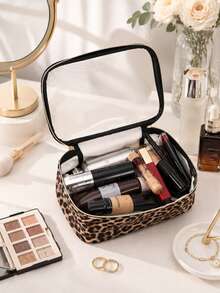 1 chiếc túi đựng đồ du lịch đa năng, túi đựng mỹ phẩm chống thấm nước bằng da PU, túi trang điểm hai lớp dung tích lớn, túi đựng đồ vệ sinh cá nhân, túi đựng đồ trang điểm khi đi du lịch và ở nhà, túi đựng mỹ phẩm, phụ kiện du lịch, túi xách, trang trí phòng, bàn trang điểm, túi đựng mỹ phẩm, túi đựng đồ, quà tặng cho nữ, quà Giáng sinh, quà tặng sáng tạo cho phụ nữ - Nhiều màu - Xem 2