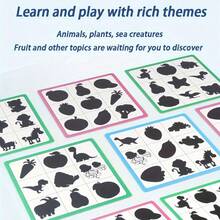 Shadow Matching Cards, Children's Educational Toys - Simple Introductory Shadow Matching Game, Fruit, Animal, Vegetable Recognition Card Wooden Toys - Multicolor - View 4