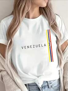 Camiseta de algodón 100% suave, camiseta con la bandera de  para uso casual, diseño ligero y duradero, perfecta para salidas diarias, el hogar o los viajes, con colores nacionales llamativos y un ajuste cómodo. Camiseta de algodón transpirable, combina con todo. - Blanco - Ver 8