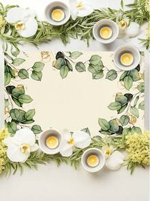 4 Pcs Eucalyptus And Gold Leaves Placemats Watercolor Botanical Style Placemats Heat Resistant Easy Clean Washable Decorative Placemats Suitable For Kitchen Home Indoor Outdoor Tabletop Coffee Bar Dining Table Tea Party - Green - View 5