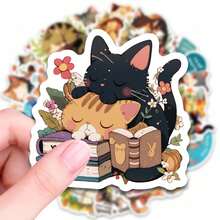 带来温馨猫咪魔法——50张猫咪贴纸，可爱书贴，猫咪图案贴纸，适用于手账、笔记本电脑和手工爱好者，返校季必备 - A - 查看 3