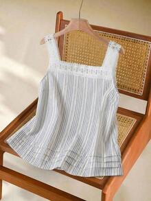 Blusa casual, cómoda y elegante de color azul marino para primavera y verano - Multicolor - Ver 2