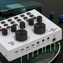 V8 Live Streaming Sound Card Voice Changer Audio Mixer, USB Podcast Audio Interface For Live Streaming Recording Singing Gaming, Multi-Function Sound Effect Board For Phone Computer Microphone, Gift For Men And Women - View 9