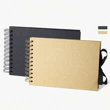 Album ảnh lưu niệm bằng giấy Kraft đen, có dây buộc ruy băng, 30 tờ, gáy xoắn, sổ lưu niệm đám cưới, album ảnh kỷ niệm tự làm, nhật ký du lịch, quà tặng kỷ niệm và Giáng sinh hoàn hảo, vật dụng làm album ảnh, quà tặng tùy chỉnh. - B - Xem 1