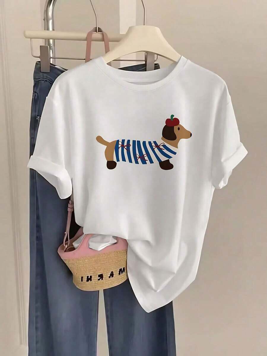 Camisetas holgadas estampadas con estilos modernos y adecuadas para hombres y mujeres. Estilo sin traje. Es un artículo imprescindible en primavera, verano, otoño e invierno, y es sencillo y elegante con un diseño minimalista. Es una opción ideal para ir de compras, viajar y disfrutar de la playa durante el año escolar, y también es una excelente elección para que las parejas combinen sus atuendos. - Blanco - Ver 1
