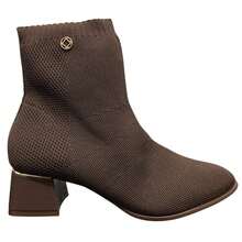 Women's Bebecê Low Block Heel Boot REF: T3732-162 - 鏽棕色 - 查看 1