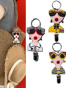 1pc New Colorful Soft Doll Shaped Multi-Function Hat Storage Organizer, Slouchy Hat Leash Anti-Lost Accessory - Multicolor - View 5