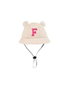 1 pieza Sombrero ajustable y transpirable para niños, con 26 letras personalizadas, color rosa, sombrero de cubo para protección solar en la playa, adecuado para actividades al aire libre, uso diario y como regalo de cumpleaños para niñas pequeñas y bebés - Beige 2 - Ver 10