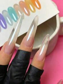 1 Caja de Polvo de Uñas Espejo, Textura Delicada de Alto Brillo Transparente, Adecuado para Decoración de Arte de Uñas DIY, Incluye 1 Herramienta de Aplicación - Multicolor - Ver 7