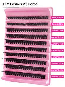 200pcs D-Curl Flare False Eyelash Clusters, Suitable For Individual Lash Extensions, Create Thick & Long-Lasting Lash Effect, Natural & Voluminous, Eyelash Clusters, Individual Lashes, False Eyelashes - View 3