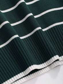 Blusa de punto de manga corta con cuello polo para mujer, de vestir informal - Verde - Ver 4
