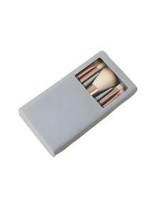 Portable 5-In-1 Makeup Brush Set With Mirror - Multicolor - View 6