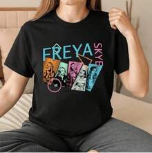 Retro Freya Skye Konsert T-shirt, Popartisten La-mi-ri- Tour 2026 T-shirt, Musikfan Merchandise Gåva, Grafisk Artis Mujer Toppar För Kvinnor, Ropa Dam Casual T-shirt med Rund Hals och Tryck, Sommar Grafiska T-shirts Dam Toppar Mujer Toppar För Kvinnor Ropa Dam Casual T-shirt med Rund Hals och Tryck, Sommar Grafiska T-shirts Dam Toppar - Svart - Visa 7