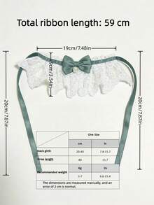 Adjustable Lace Pet Collar, Satin Bow & Pearl Pendant Style - Elegant Princess Design Cat/Dog Bib, Soft Ruffled Neck Accessory For Small Pets, Suitable For Photo Shoots, Outfits And Daily Wear - White - View 2