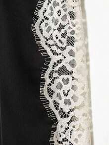 Blusa de satén y encaje blanca, elegante y de moda para mujer, nueva colección de verano DEEKA - Negro 2 - Ver 8