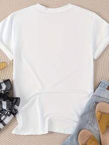 Camisetas unisex de algodón, adecuadas para uso en el hogar y en restaurantes, duraderas y ligeras, con frases inspiradoras, cómodas y ajustadas para el uso diario, ideales para ocasiones informales, elegantes y versátiles. - Blanco - Ver 3