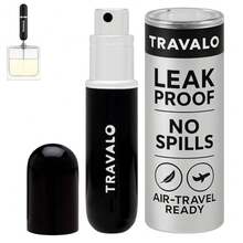 Travalo Classic HD Perfume Atomizer - Leak-Proof And TSA Approved For Air Travel - Reusable, Airtight, Easy-Fill Mini Pump Sprayer - Lightweight, Elegant Design W/Volume Window - 0.17oz - 黑色 - 查看 9