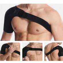 Breathable Compression Shoulder Support Strap, With Knitted Sports Shoulder Support Strap, Adjustable Shoulder Support Strap, Suitable For Home And Gym Workouts. - Black - View 6