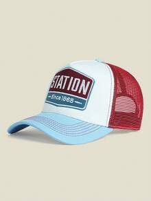 1pc Women's American 1865 Letter 3D Embroidery Streetwear Fashion Oversized Brimmed Baseball Cap, Breathable Mesh Trucker Hat, Suitable For Spring, Summer, Autumn Outdoor Sports, Campus, Couples - A - View 10