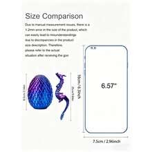 1/2件 3D列印關節式龍蛋裝飾品附禮品袋，高精度水晶雕刻收藏雕塑，現代居家辦公室裝飾，收藏家理想禮物與聖誕襪填充禮物 - 彩色 - 查看 4