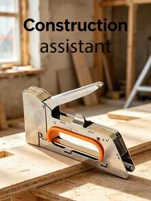 Duty Manual Staple Gun, Anti-Jam Upholstery Stapler With Labor-Saving Handle, Metal Body Nail Gun For Woodworking, Furniture, Decoration, Leather, Fabric, Frame DIY Projects - A - View 1