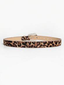 1 chiếc thắt lưng nữ kiểu Bohemian, họa tiết da báo, đính đá Y2K, khóa kim loại. - Họa tiết da báo - Kim cương trắng - Xem 5