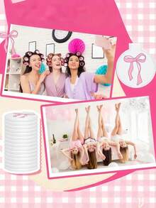 Juego de 16 piezas de mini espejos de bolsillo (8 espejos de maquillaje + 8 bolsas de organza), espejos cosméticos redondos plegables decorados con lazos rosas, lazos de estrellas blancas y lazos blancos sólidos, accesorios de belleza coreanos portátiles, regalos para mujeres, recuerdos de cumpleaños y despedida de soltera - Lazo blanco - Ver 7
