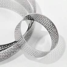 Stainless Steel Perforated Tart Rings For Baking Nonstick Cake Mould Metal Pastry Mold For Fruit Tartlet - Bạc - Xem 4