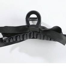 1 chiếc kẹp tóc nơ satin thanh lịch, kẹp tóc càng cua, kẹp tóc hàm, kẹp tóc cài đầu, phụ kiện nơ, đồ dùng học tập, phụ kiện tóc mùa thu đông cho nữ sinh viên, phụ kiện đi nghỉ mát, phụ kiện mùa hè. - màu đen - Xem 4